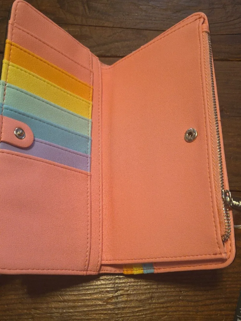 Loungefly Disney Mickey Mouse Pastel Rainbow Flap Wallet NWT